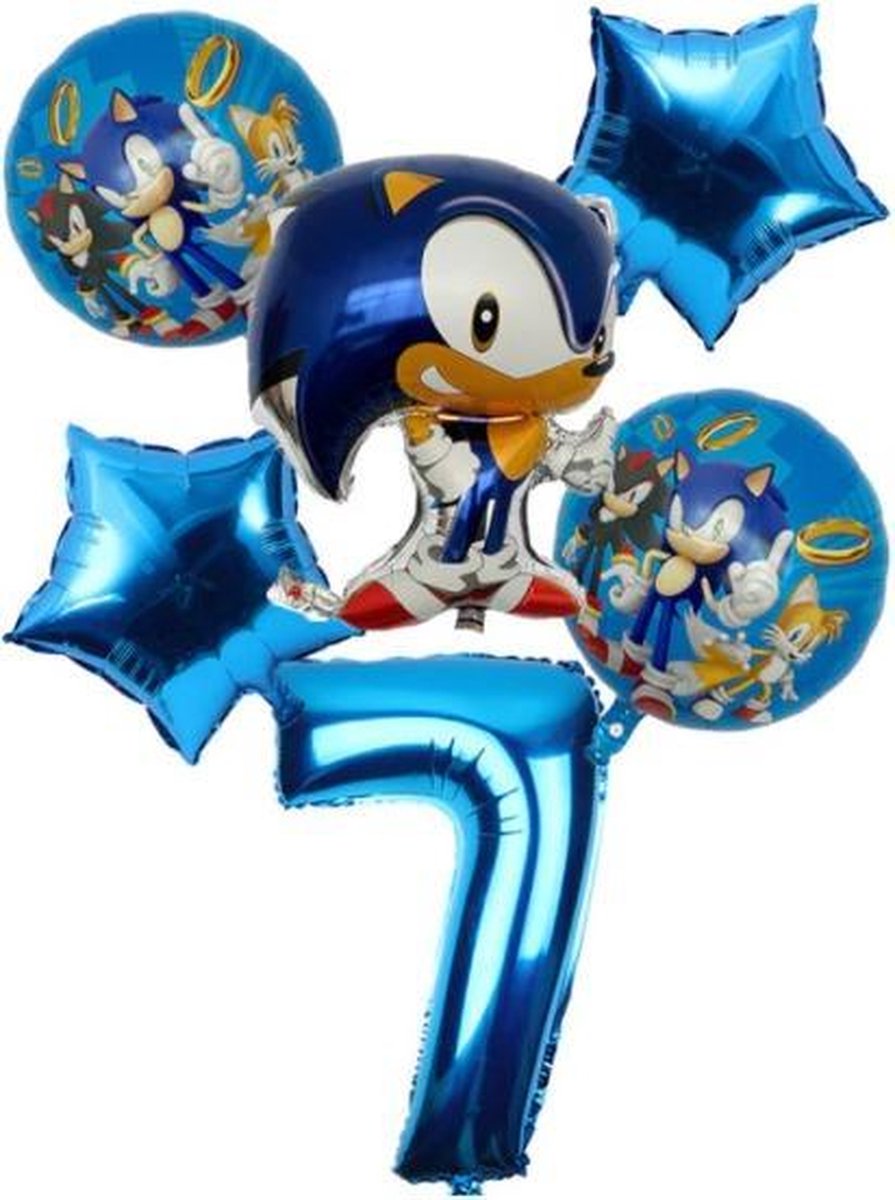 Sonic The Hedgehog Ballonen 7 Jaar | Ballonnenset | 20 Stuks Confetti/Latex Ballonnen